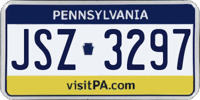 PA license plate JSZ3297