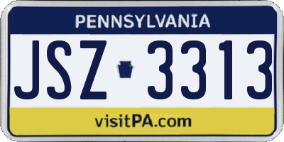 PA license plate JSZ3313
