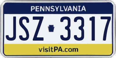 PA license plate JSZ3317