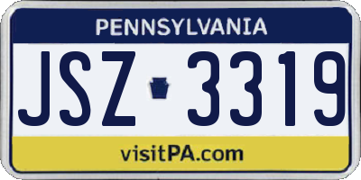PA license plate JSZ3319