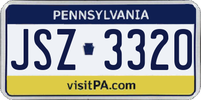 PA license plate JSZ3320