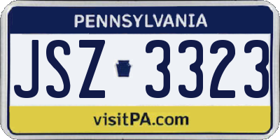 PA license plate JSZ3323