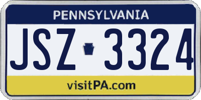 PA license plate JSZ3324