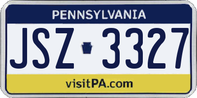 PA license plate JSZ3327