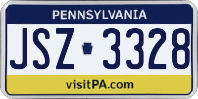 PA license plate JSZ3328