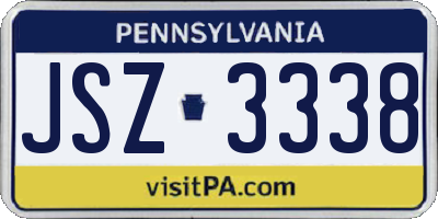 PA license plate JSZ3338