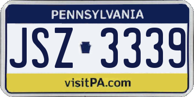 PA license plate JSZ3339