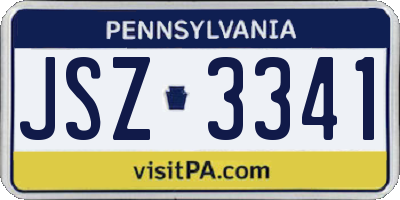 PA license plate JSZ3341