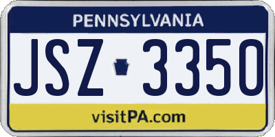 PA license plate JSZ3350