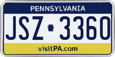 PA license plate JSZ3360