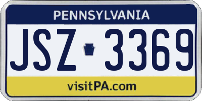 PA license plate JSZ3369