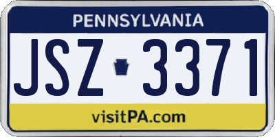 PA license plate JSZ3371