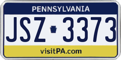 PA license plate JSZ3373