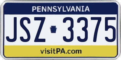 PA license plate JSZ3375