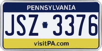 PA license plate JSZ3376