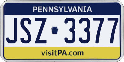 PA license plate JSZ3377