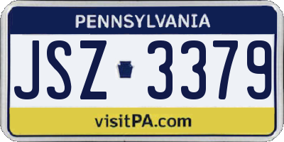 PA license plate JSZ3379