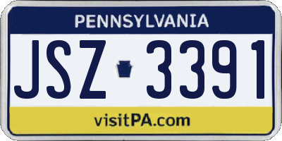 PA license plate JSZ3391