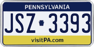 PA license plate JSZ3393