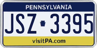 PA license plate JSZ3395