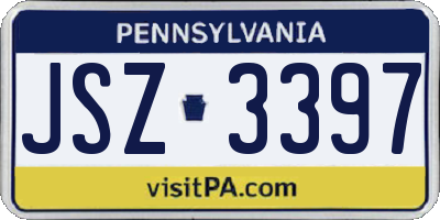 PA license plate JSZ3397