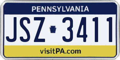 PA license plate JSZ3411