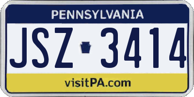 PA license plate JSZ3414