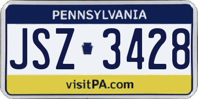 PA license plate JSZ3428