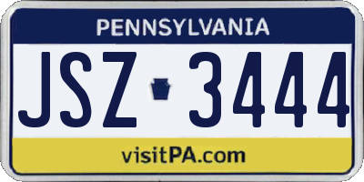 PA license plate JSZ3444