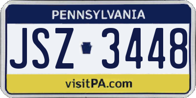 PA license plate JSZ3448