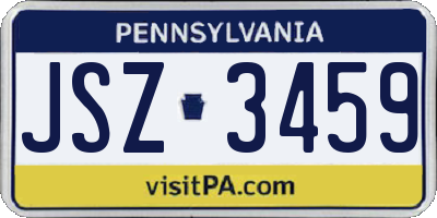 PA license plate JSZ3459