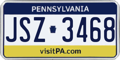 PA license plate JSZ3468