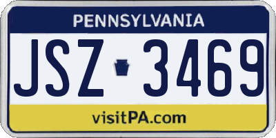 PA license plate JSZ3469