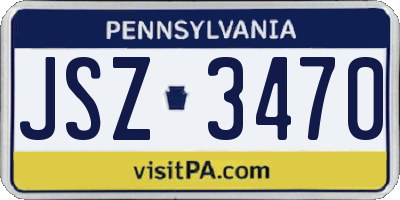 PA license plate JSZ3470