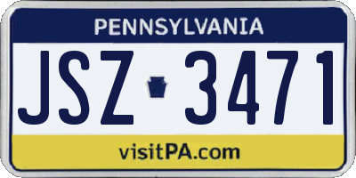 PA license plate JSZ3471