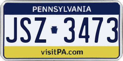 PA license plate JSZ3473