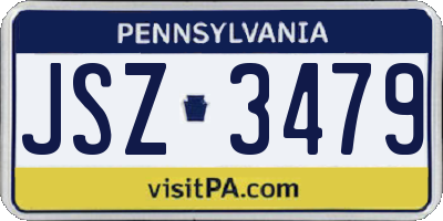 PA license plate JSZ3479