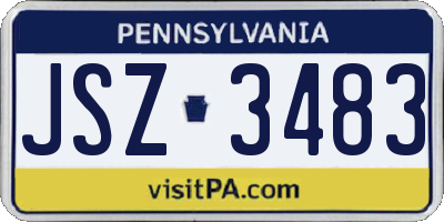 PA license plate JSZ3483