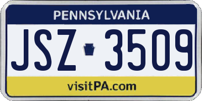 PA license plate JSZ3509