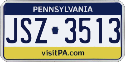 PA license plate JSZ3513