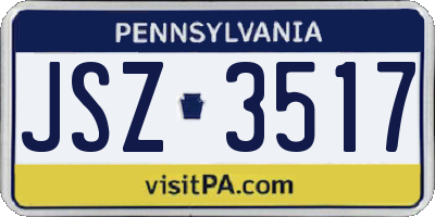 PA license plate JSZ3517