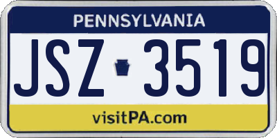 PA license plate JSZ3519