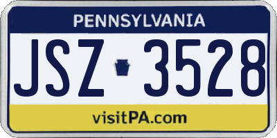 PA license plate JSZ3528