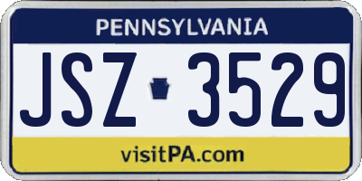 PA license plate JSZ3529