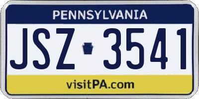 PA license plate JSZ3541