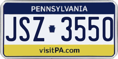 PA license plate JSZ3550