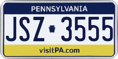 PA license plate JSZ3555