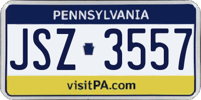 PA license plate JSZ3557