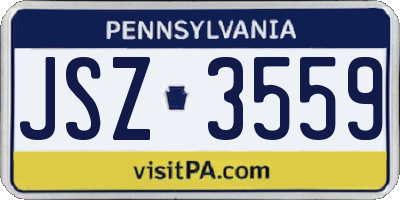 PA license plate JSZ3559