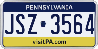PA license plate JSZ3564